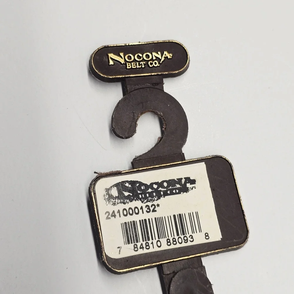 Nocona Belt Co. Woven Leather Belt Silver Buckle Western Style‎ Size 32 American